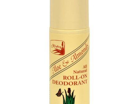 Alvera All Natural Roll-on Deodorant Aloe And Almonds - 3 Oz Fashion