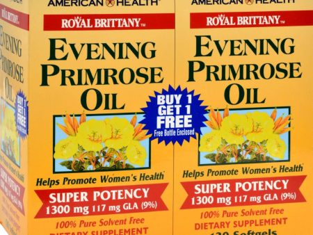 American Health Royal Brittany Evening Primrose Oil Twin Pack - 1300 Mg - 120+120 Softgels Cheap