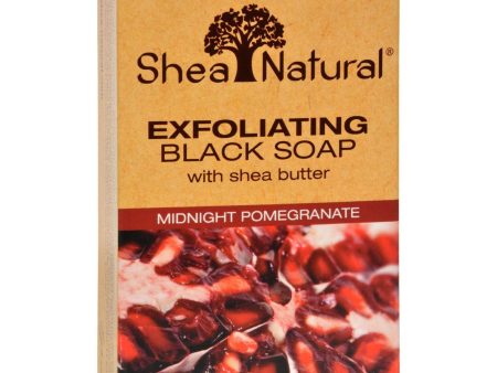 Shea Natural Black Soap - Shea Butter Exfoliating Midnight Pomegranate - 5 Oz Online now