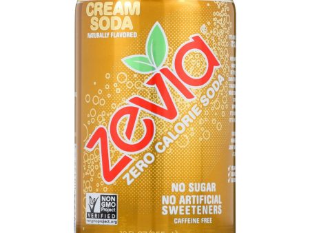 Zevia Soda - Zero Calorie - Cream Soda - Can - 6-12 Oz - Case Of 4 Cheap