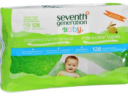 Seventh Generation Baby Wipes - Free And Clear Refill - 128 Ct - Case Of 6 Fashion