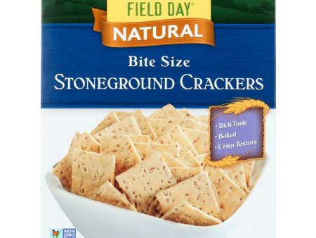 Field Day Crackers - Bite Size Stoneground - 8 Oz - Case Of 10 Cheap