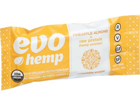 Evo Hemp Organic Hemp Bars - Pineapple Almond Protein - 1.69 Oz Bars - Case Of 12 Supply