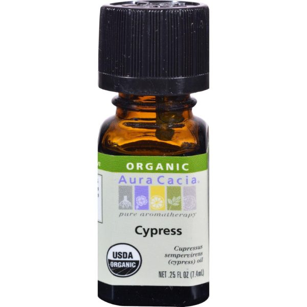 Aura Cacia Organic Essential Oil - Cypress - .25 Oz Supply