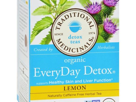 Traditional Medicinals Lemon Everyday Detox Herbal Tea - 16 Tea Bags - Case Of 6 Supply