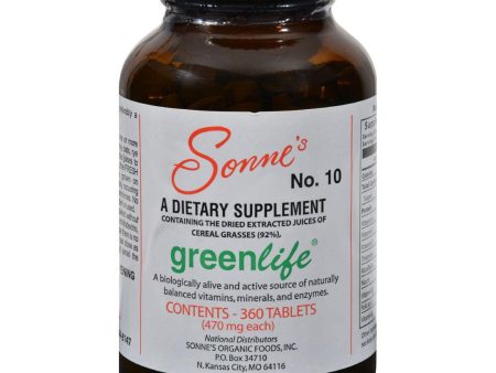 Sonne s Greenlife No 10 - 360 Tablets Discount