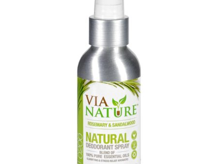 Via Nature Deodorant - Spray - Rosemary And Sandalwood - 4 Fl Oz For Cheap