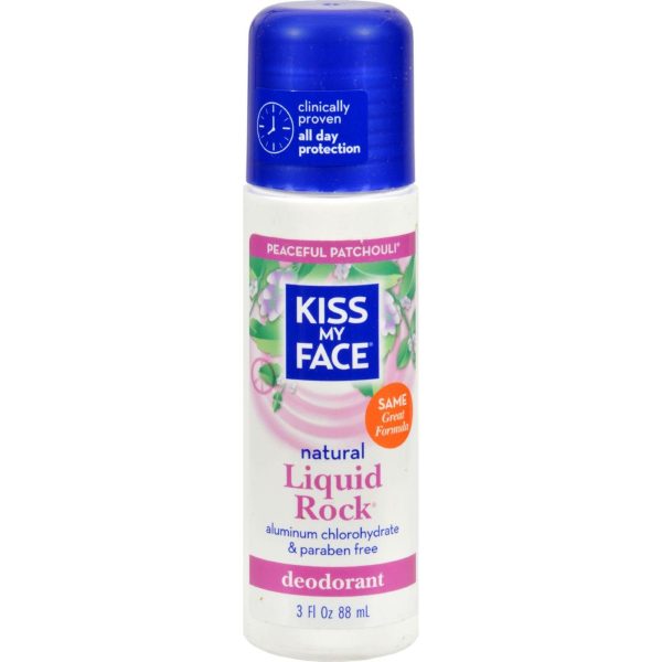 Kiss My Face Deodorant Liquid Rock Roll On Peaceful Patchouli - 3 Fl Oz For Sale