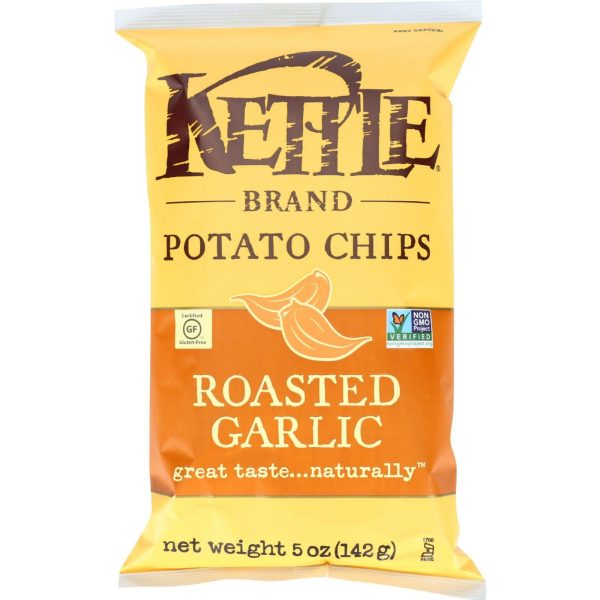 Kettle Brand Potato Chips - Roasted Garlic - 5 Oz - Case Of 15 For Cheap