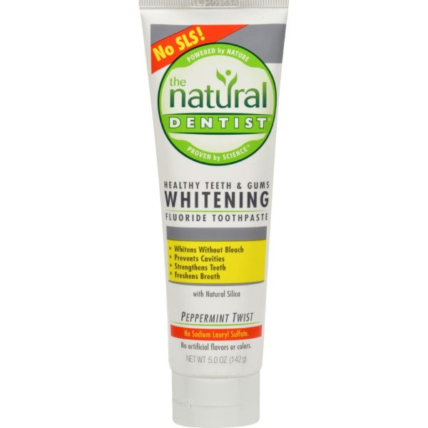 Natural Dentist Healthy Teeth And Gums Whitening Toothpaste Peppermint Twist - 5 Oz Supply