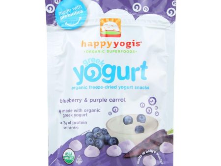 Happyyogis Yogurt Snacks - Organic - Freeze-dried - Greek - Babies And Toddlers - Blueberry And Purple Carrot - 1 Oz - Case Of 8 Fashion