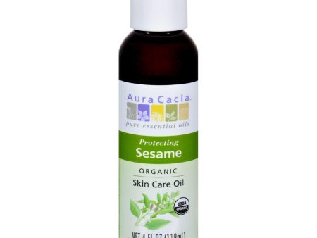 Aura Cacia Organic Aromatherapy Sesame Oil - 4 Fl Oz Online Sale