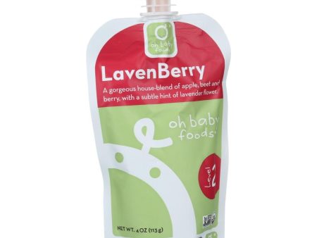 Oh Baby Foods Organic Baby Food - Textured Puree - Level 2 - Lavenberry - 4 Oz - Case Of 6 Online