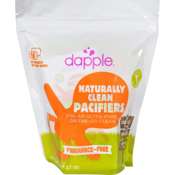 Dapple Pacifier Wipes - Food Grade - Fragrance Free - 25 Count on Sale