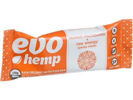 Evo Hemp Organic Hemp Bars - Mango Macadamia Energy - 1.69 Oz Bars - Case Of 12 For Discount