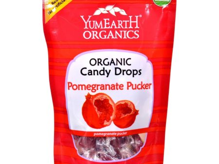 Yummy Earth Organic Candy Drops Pomegranate Pucker - 3.3 Oz - Case Of 6 Supply