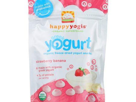 Happyyogis Yogurt Snacks - Organic - Freeze-dried - Greek - Babies And Toddlers - Strawberry Banana - 1 Oz - Case Of 8 Online Hot Sale