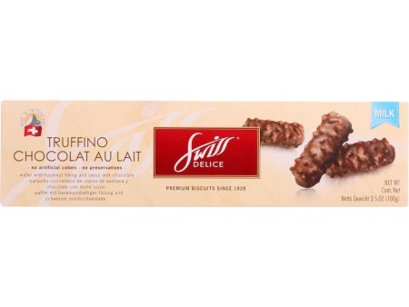 Swiss Delice Cookies - Truffino - Milk Chocolate - 3.5 Oz - Case Of 10 on Sale