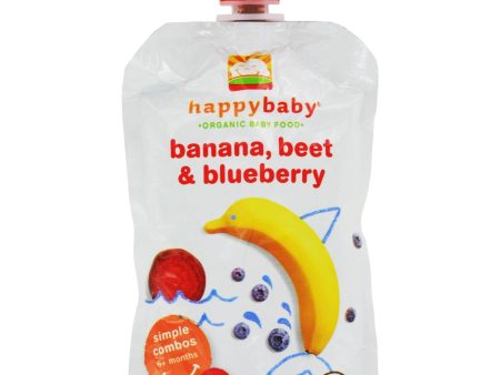 Happy Baby Organic Baby Food - Stage 2 - Banana Beets And Blueberry - Case Of 16 - 3.5 Oz For Cheap