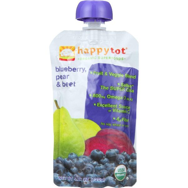 Happy Tot Toddler Food - Organic - Stage 4 - Blueberry Pear And Beet - 4.22 Oz - Case Of 16 Cheap