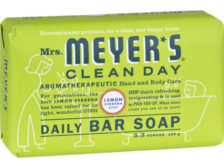 Mrs. Meyer s Bar Soap - Lemon Verbena - 5.3 Oz - Case Of 12 Online Sale