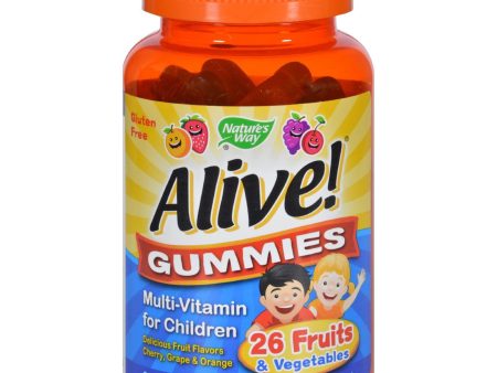 Nature s Way Alive Gummies Multi-vitamin For Children Natural Cherry, Grape And Orange - 90 Gummies For Sale