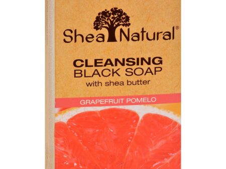 Shea Natural Black Soap - Shea Butter Cleansing Grapefruit Pomelo - 5 Oz Supply