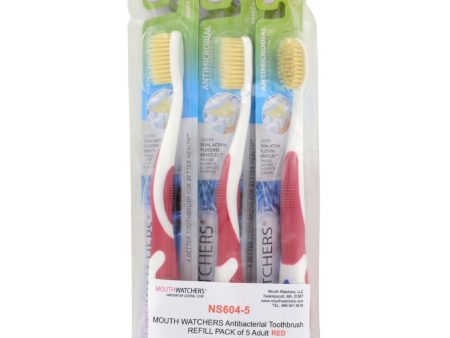 Mouth Watchers Toothbrush Refill - A B - Adult - Red - 1 Count - Case Of 5 Online Sale