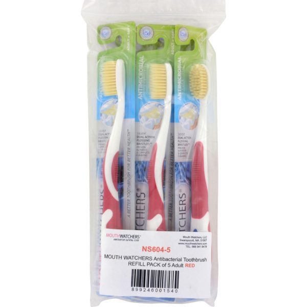 Mouth Watchers Toothbrush Refill - A B - Adult - Red - 1 Count - Case Of 5 Online Sale