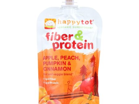 Happy Tot Toddler Food - Organic - Fiber And Protein - Stage 4 - Apple Peach Pumpkin And Cinnamon - 4 Oz - Case Of 16 Sale