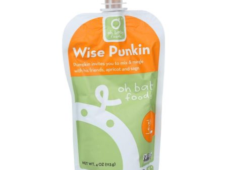 Oh Baby Foods Organic Baby Food - Textured Puree - Level 2 - Wise Punkin - 4 Oz - Case Of 6 Online Sale