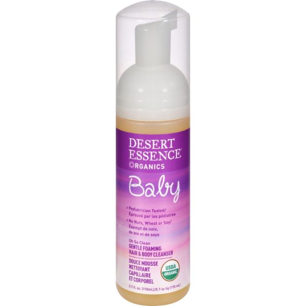 Desert Essence Baby 2 In 1 Gentle Foaming Hair And Body Cleanser Oh So Clean Fragrance Free - 5.7 Fl Oz Sale