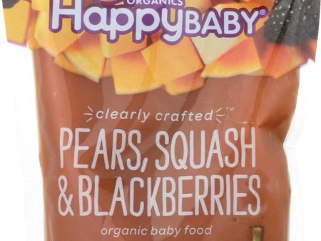 Happy Baby Happy Baby Clearly Crafted - Pears, Squash And Blackberries - Case Of 16 - 4 Oz. Hot on Sale