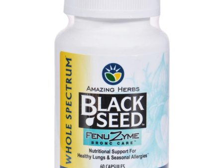 Amazing Herbs Black Seed Fenuzyme Bronc Care - 60 Capsules For Cheap