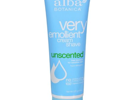 Alba Botanica Very Emollient Natural Moisturizing Cream Shave Unscented - 8 Fl Oz Fashion