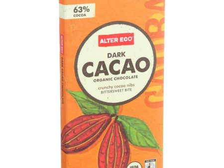 Alter Eco Americas Organic Chocolate Bar - Dark Cacao - 2.82 Oz Bars - Case Of 12 For Discount