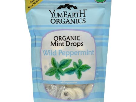 Yummy Earth Organic Candy Drops Wild Peppermint - 3.3 Oz - Case Of 6 For Sale