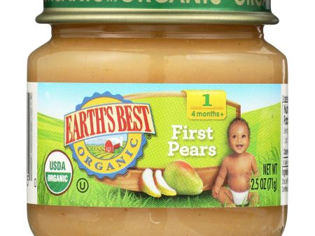 Earth s Best Organic First Pears Baby Food - Stage 1 - Case Of 12 - 2.5 Oz. Online Hot Sale